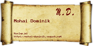 Mohai Dominik névjegykártya